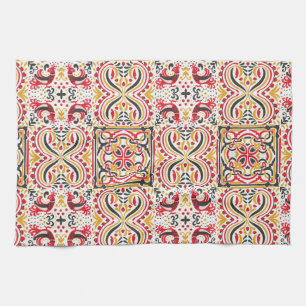 Russian style boho chic pattern tea towel