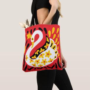 Russian Style Fairy Tale Royal Crowned Swan Tote Bag