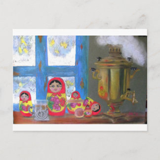 russian tea time postcard
