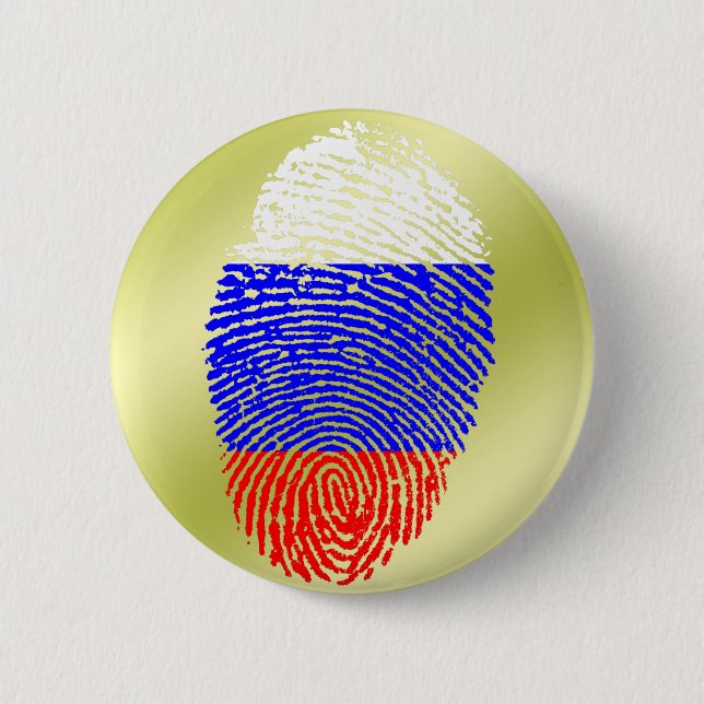 Russian touch fingerprint flag 6 cm round badge (Front)
