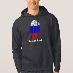 Russian touch fingerprint flag hoodie