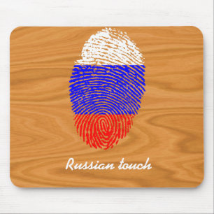 Russian touch fingerprint flag mouse mat