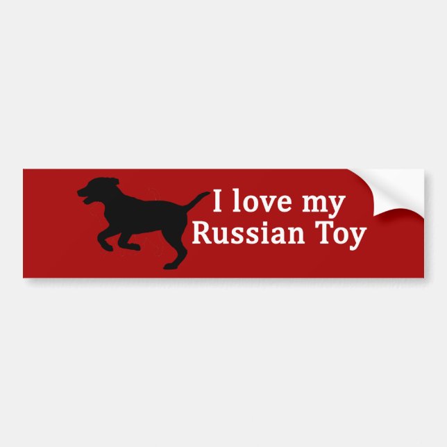 Russian Toy Dog Love Bumper Sticker (Front)