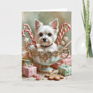 Russian Toy Terrier Dog Christmas Greeting Card