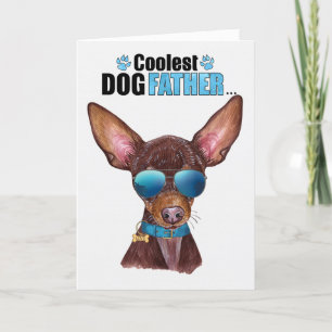 Russian Toy Terrier Dog Coolest Dad Father's Day Holiday Card