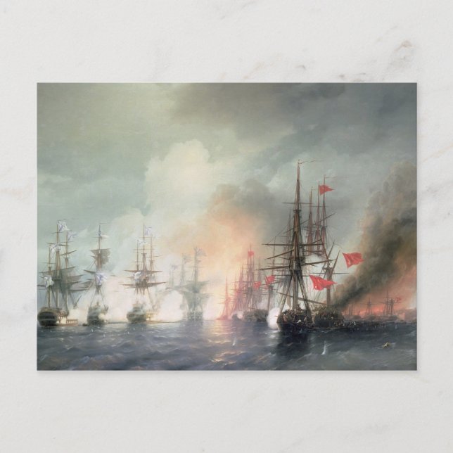 Russian-Turkish Sea Battle of Sinop Postcard (Front)