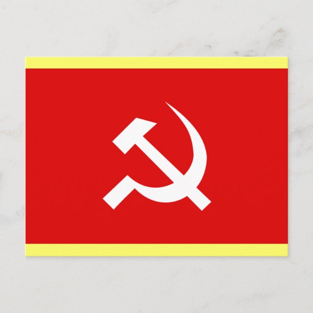 Russian USSR Hammer & Sickle Flag Postcard (Front)