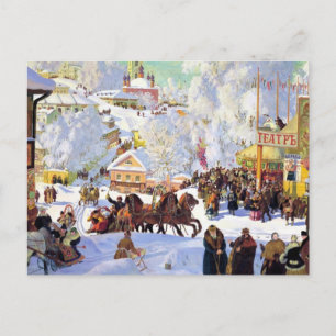 Russian Village in the Winter Postcard