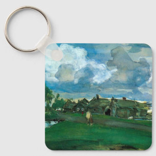 Russian Village Valentin Serov Key Ring