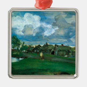 Russian Village Valentin Serov Metal Tree Decoration