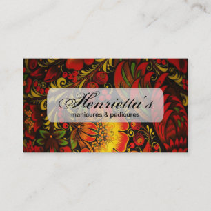 Russian Vintage Fine Floral Pattern Business Card