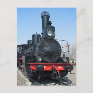 Russian vintage steam locomotive Ov-841 Postcard