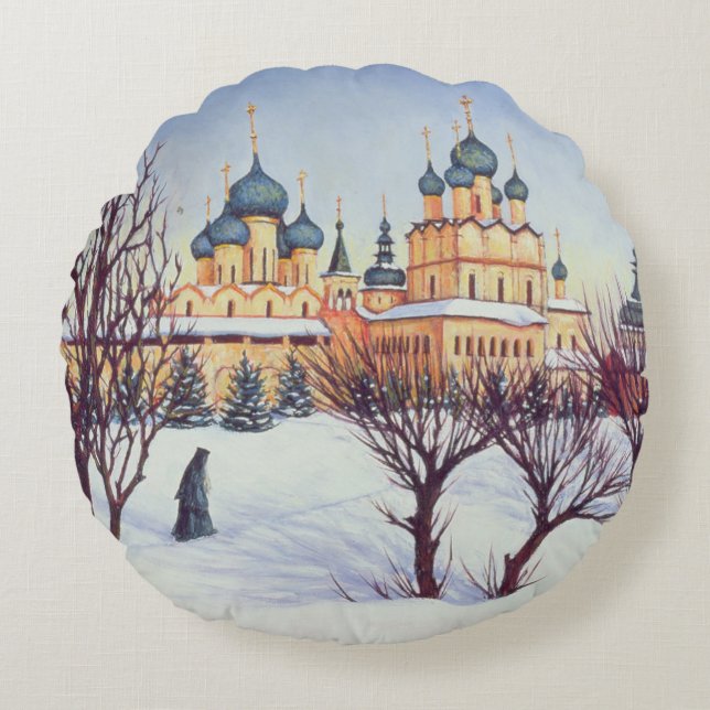 Russian Winter 2004 Round Cushion (Front)