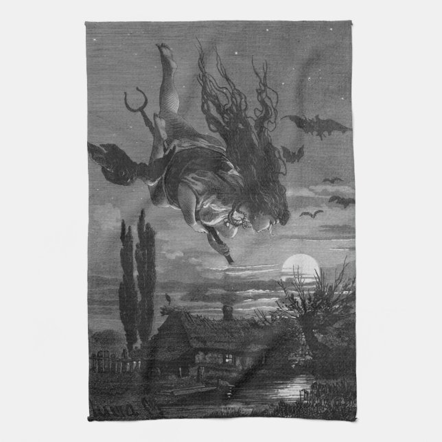 Russian Witch: Picturesque Russia Kitchen Towel (Vertical)