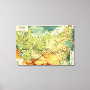 RussiaPanoramic MapRussia Canvas Print