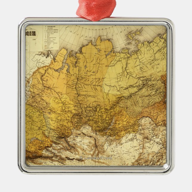 RussiaPanoramic MapRussia Metal Tree Decoration (Front)
