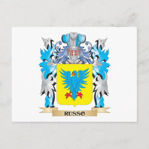 Russo Coat of Arms - Family Crest Postcard