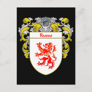 Russo Coat of Arms (Mantled) Postcard