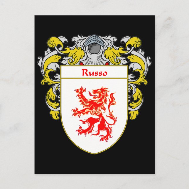 Russo Coat of Arms (Mantled) Postcard (Front)