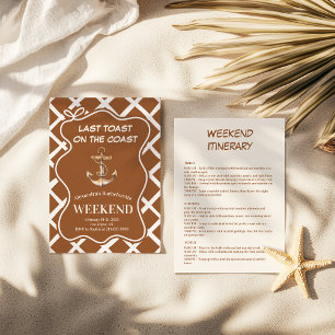 Rust Anchor Nautical Bachelorette  Invitation