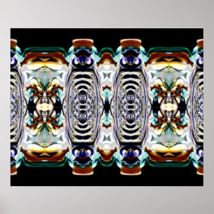 Rust and Black Fractal Design Poster