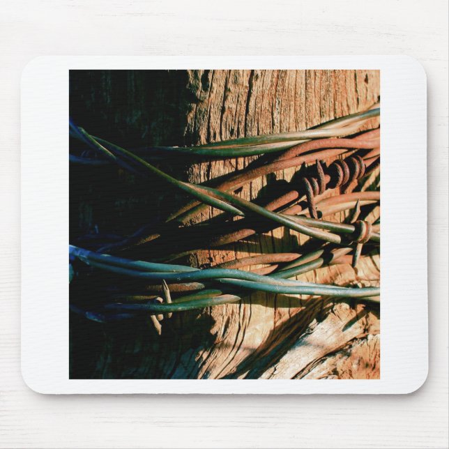 Rust and Blue Barbed Wire Mouse Mat (Front)