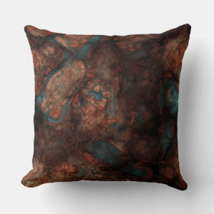 Rust and blue stone cushion