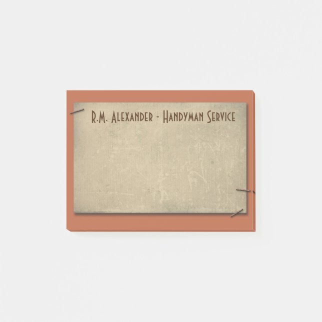 Rust and Tan with Staples Masculine Custom Post-It Post-it Notes (Front)