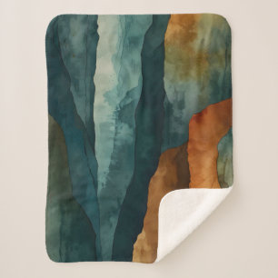Rust and Teal Sherpa Blanket