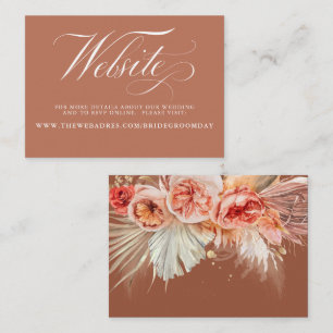 Rust and Terracotta Floral Wedding Website Business Card