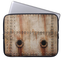 RUST AND TEXTURE ON METAL PLATE SIDES OF STAGED SH