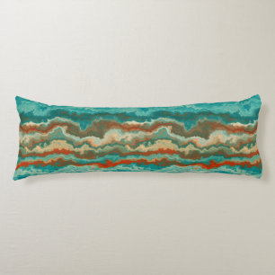 Rust and Turquoise Abstract Body Cushion