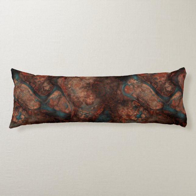 Rust and Turquoise Stone Abstract Body Cushion (Front)