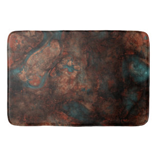 Rust and turquoise stone  bath mat
