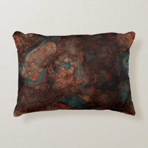 Rust and turquoise stone decorative cushion