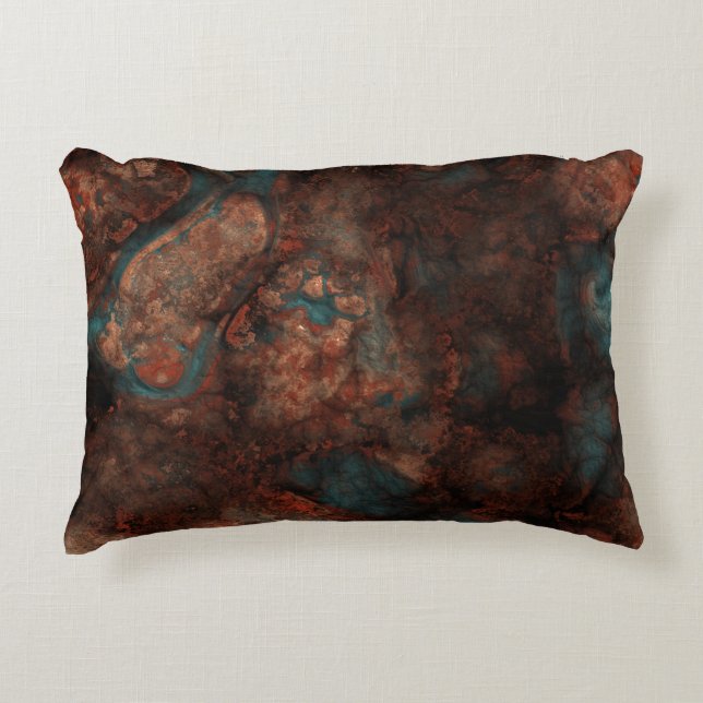 Rust and turquoise stone  decorative cushion (Front)