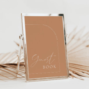 Rust Arch Modern Guest Book Wedding Sign Invitation