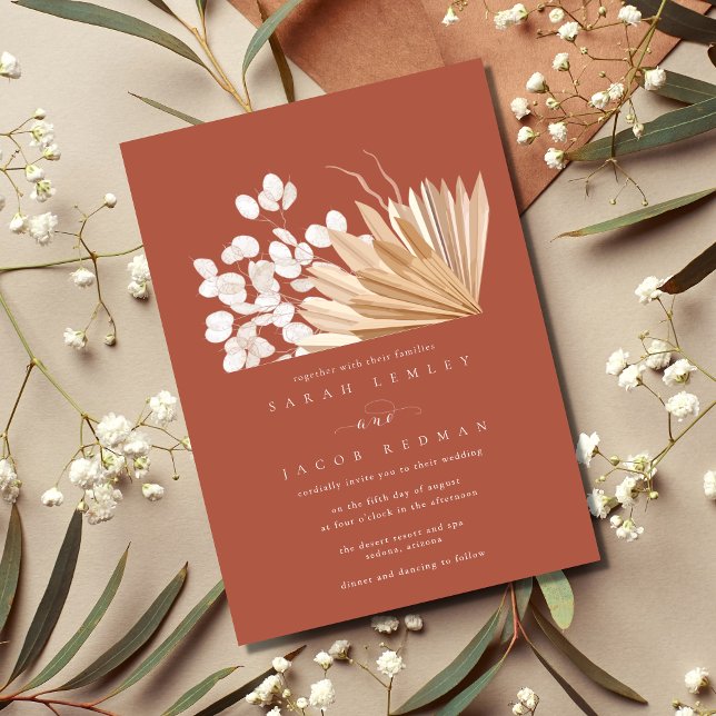 Rust Boho Fall Wedding Invitation (Creator Uploaded)