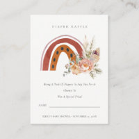 Rust Boho Floral Rainbow Diaper Raffle Baby Shower