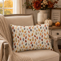 Rust Brown Cream Grey Fall Leaves Modern Farmhouse