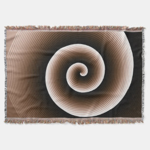 Rust Brown Spiral Pattern Throw Blanket