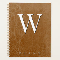 Rust Burnt Orange Modern Marble Monogram