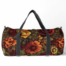 Rust Colour Vintage Floral Print