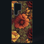Rust Colour Vintage Floral Print Samsung Galaxy Case<br><div class="desc">Beautiful group of dark flowers in rustic colours.</div>