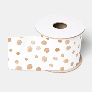 Rust Confetti Watercolor Dots Ribbon Grosgrain Ribbon