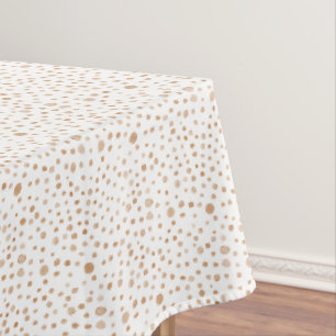 Rust Confetti Watercolor Dots Table Cloth