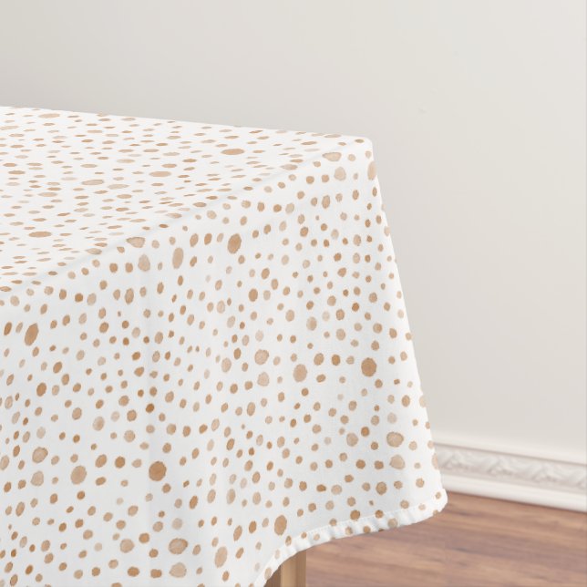 Rust Confetti Watercolor Dots Table Cloth (In Situ)