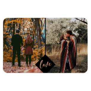 Rust Copper Love Romantic Engagement Wedding Photo Magnet