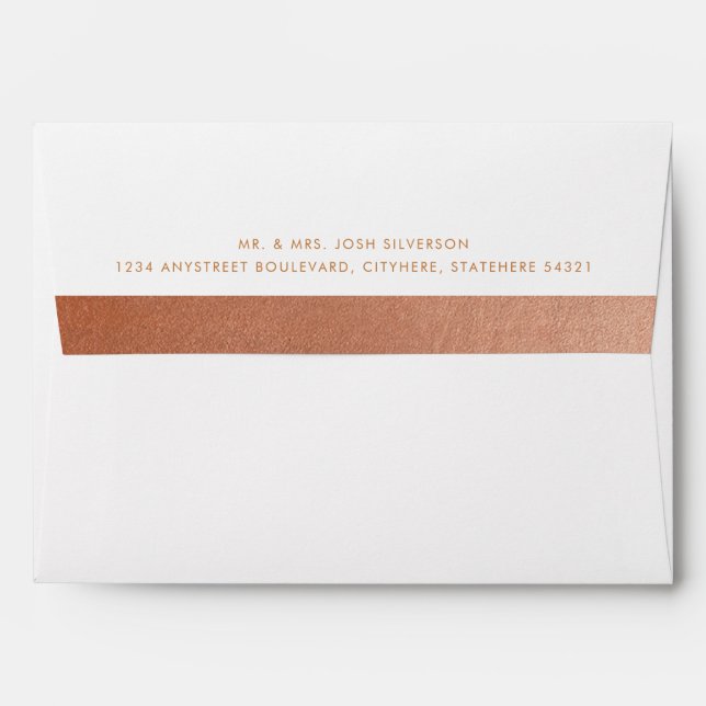 Rust Copper Stripe Return Address Mailing Envelope (Back (Top Flap))