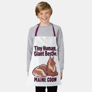 Rust & Cream Maine Coon Art Tiny Human Bestie Apron